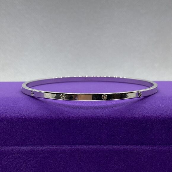 💛 Swarovski Rhodium Plated Friendship Bangle - Picture 3 of 4